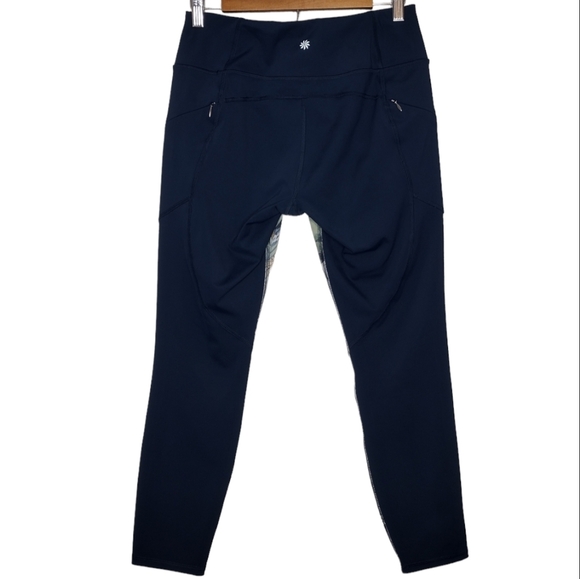 Athleta Women's Leaf Print Active Running Athletic Cropped Leggings - Picture 2 of 15